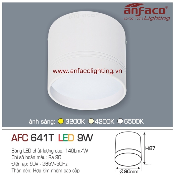 Đèn LED downlight nổi Anfaco AFC 641T-9W