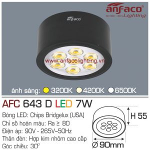 Đèn LED downlight nổi Anfaco AFC 643D-7W