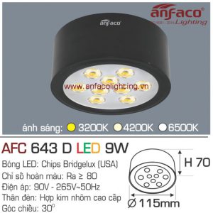 Đèn LED downlight nổi Anfaco AFC 643D-9W