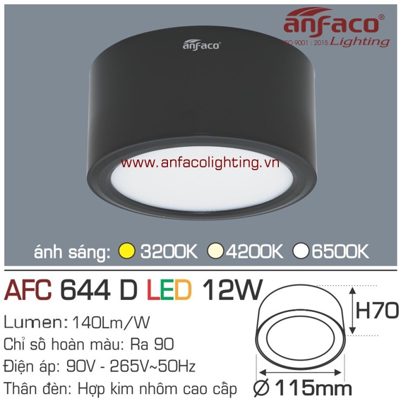 Đèn LED downlight nổi Anfaco AFC 644D-12W