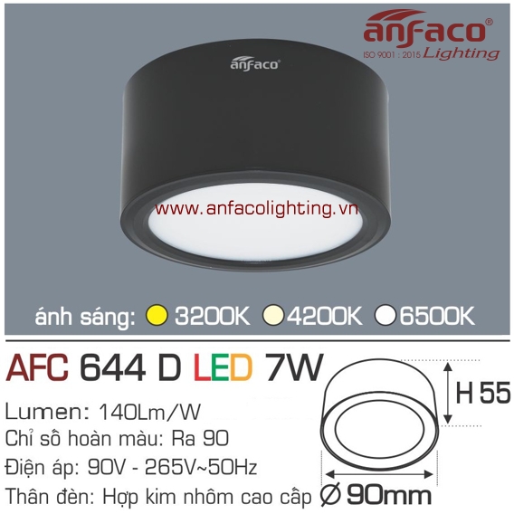 Đèn LED downlight nổi Anfaco AFC 644D-7W
