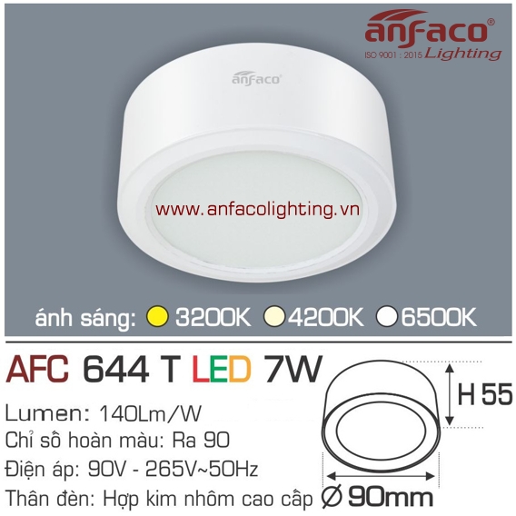 Đèn LED downlight nổi Anfaco AFC 644T-7W