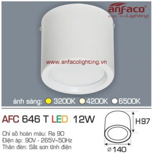 Đèn LED downlight nổi Anfaco AFC 646T-12W