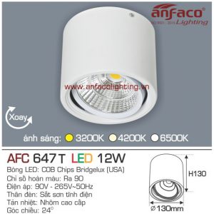 Đèn LED downlight nổi Anfaco AFC 647T-12W