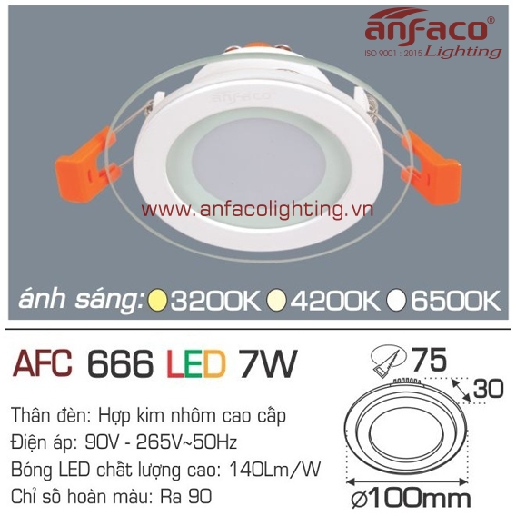 Đèn LED âm trần Anfaco AFC 666-7W