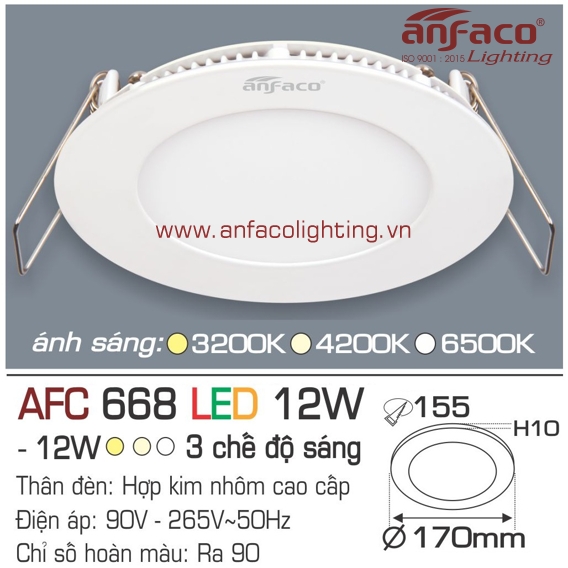 Đèn LED panel Anfaco AFC 668-12W