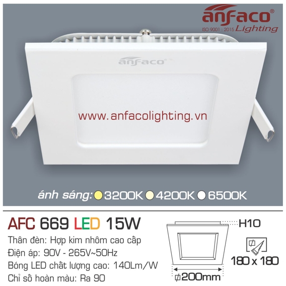 Đèn LED panel Anfaco AFC 669-15W