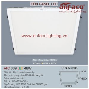 Đèn LED panel Anfaco AFC 669-48W 600x600