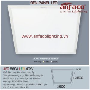 Đèn LED panel Anfaco AFC 669A-40W 600x600