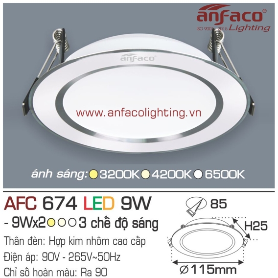 Đèn LED panel Anfaco AFC 674-9W