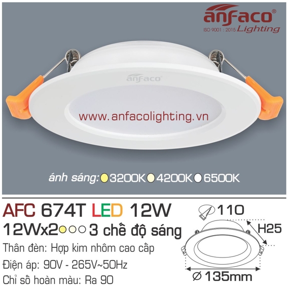 Đèn LED panel Anfaco AFC 674T-12W