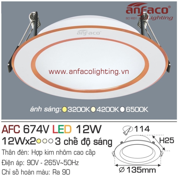 Đèn LED panel Anfaco AFC 674V-12W