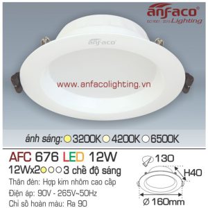 Đèn LED âm trần Anfaco AFC 676-12W