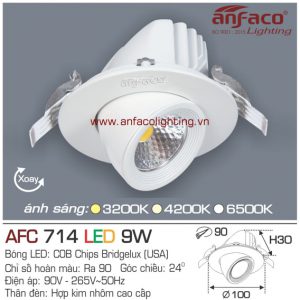 Đèn LED âm trần Anfaco AFC 714-9W