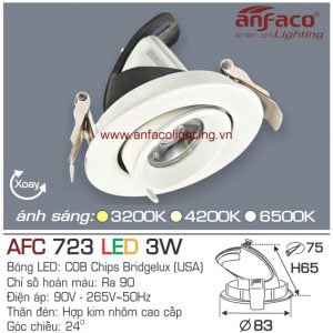 Đèn LED âm trần Anfaco AFC 723-3W