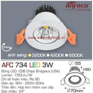 Đèn LED âm trần Anfaco AFC 734-3W