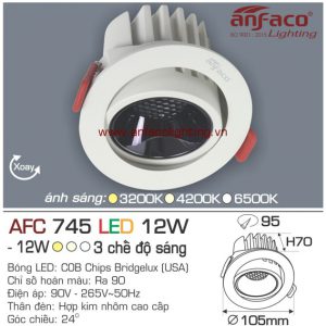 Đèn LED âm trần Anfaco AFC 745-12W