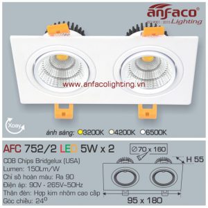 Đèn LED âm trần Anfaco AFC 752/2-5Wx2