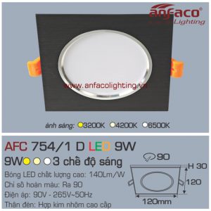 Đèn LED âm trần Anfaco AFC 754/1D-9W