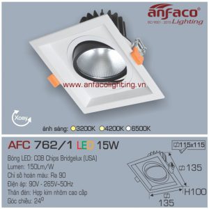 Đèn LED âm trần Anfaco AFC 762/1-15W