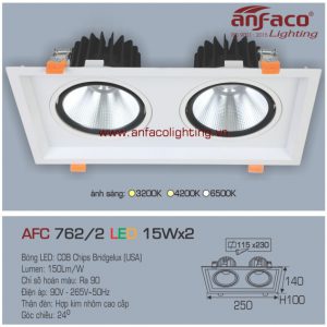 Đèn LED âm trần Anfaco AFC 762/2-15Wx2