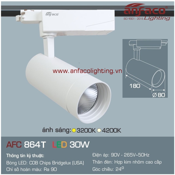 Đèn LED tiêu điểm Anfaco AFC 864T-30W đế ray
