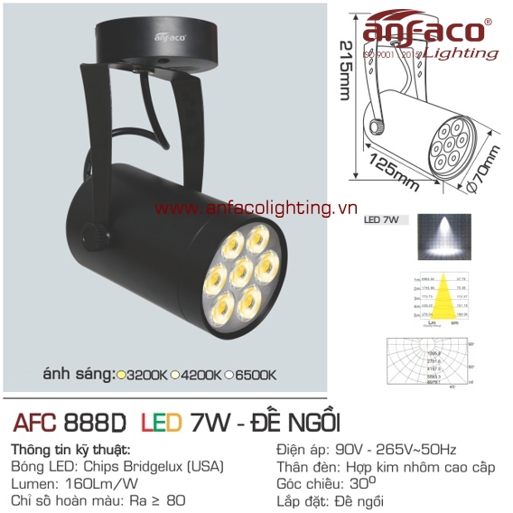Đèn LED tiêu điểm Anfaco AFC 888D-7W đế ngồi