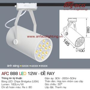 Đèn LED tiêu điểm Anfaco AFC 888T-12W đế ray