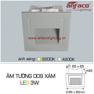 Đèn LED âm tường Anfaco AFC 009 Xám-3W
