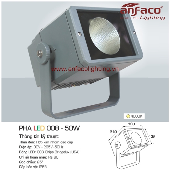 Đèn Pha LED Anfaco AFC 008-50W