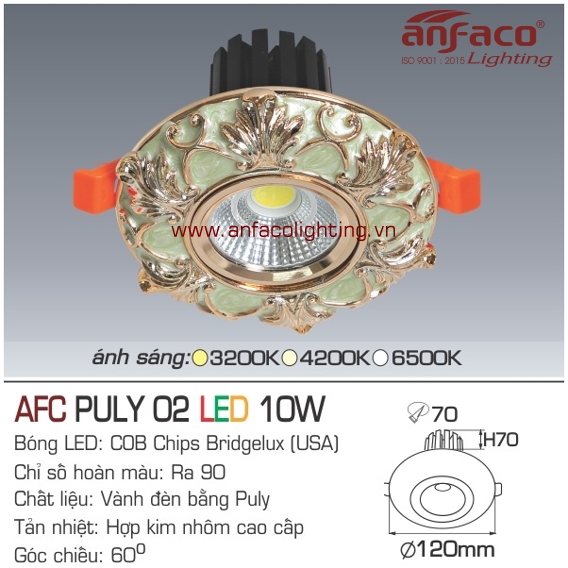 Đèn LED âm trần Anfaco AFC Puly 02-10W