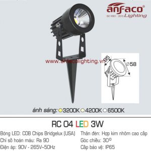 Đèn LED ghim cỏ Anfaco AFC RC 04-3W