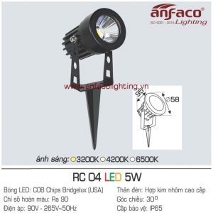 Đèn LED ghim cỏ Anfaco AFC RC 04-5W