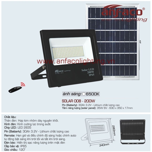 Pha Led solar Anfaco 008-200W