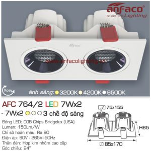 Đèn LED âm trần Anfaco AFC 764/2-7Wx2