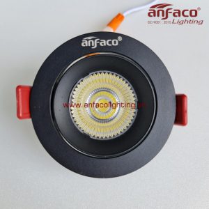 Đèn Anfaco downlight âm trần xoay góc AFC 606D 5W vỏ đen