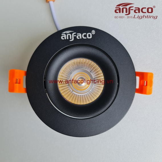 Đèn Anfaco downlight âm trần xoay góc AFC 672D 5W vỏ đen