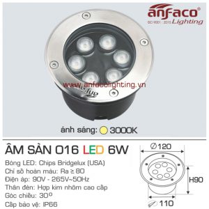 Đèn LED âm sàn Anfaco AFC 016-6W
