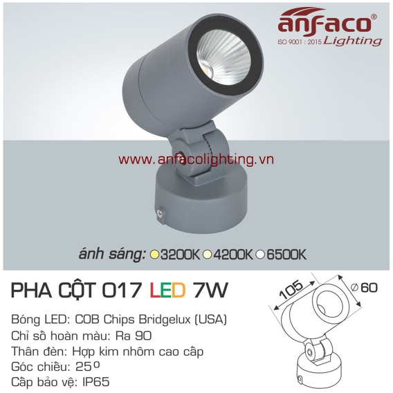 Đèn LED pha cột Anfaco AFC 017-7W