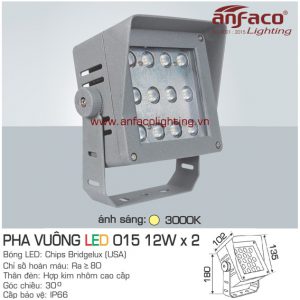Đèn LED pha vuông Anfaco AFC 015-12Wx2