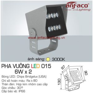 Đèn LED pha vuông Anfaco AFC 015-6Wx2