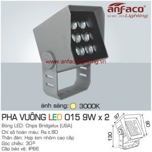 Đèn LED pha vuông Anfaco AFC 015-9Wx2