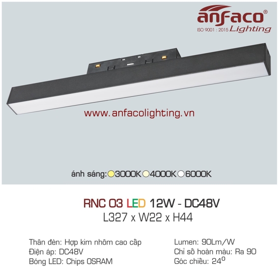 Đèn LED ray nam châm Anfaco RNC 03-12W DC48V