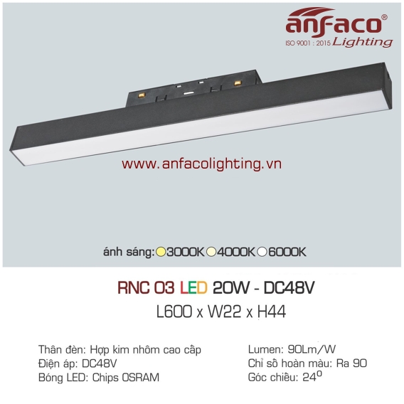 Đèn LED ray nam châm Anfaco RNC 03-20W DC48V