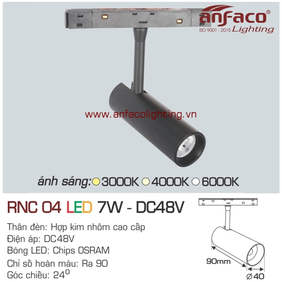 Đèn LED ray nam châm Anfaco RNC 04-7W DC48V
