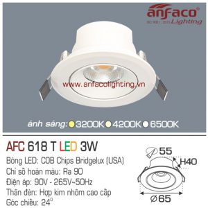 Đèn LED âm trần Anfaco AFC 618T-3W
