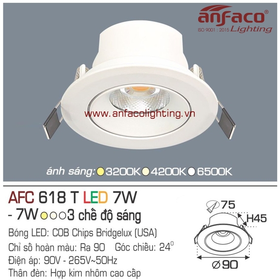 Đèn LED âm trần Anfaco AFC 618T-7W