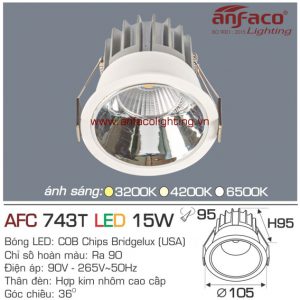 Đèn LED âm trần Anfaco AFC 743T-9WĐèn LED âm trần Anfaco AFC 743T-15W