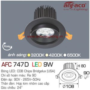Đèn LED âm trần Anfaco AFC 747D-9W