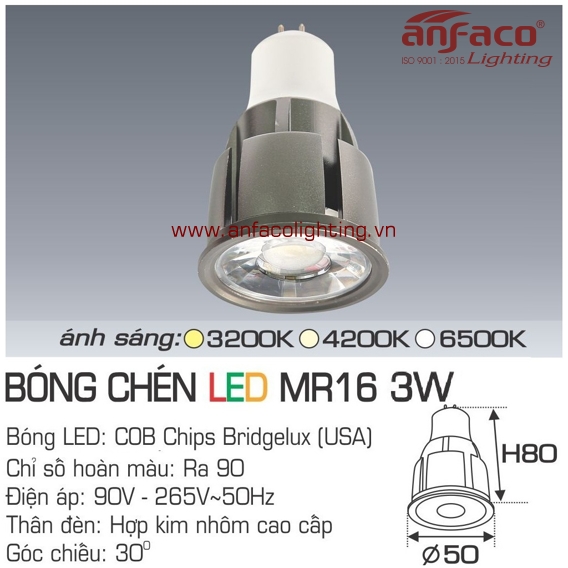 Bóng chén LED Anfaco AFC MR16-3W
